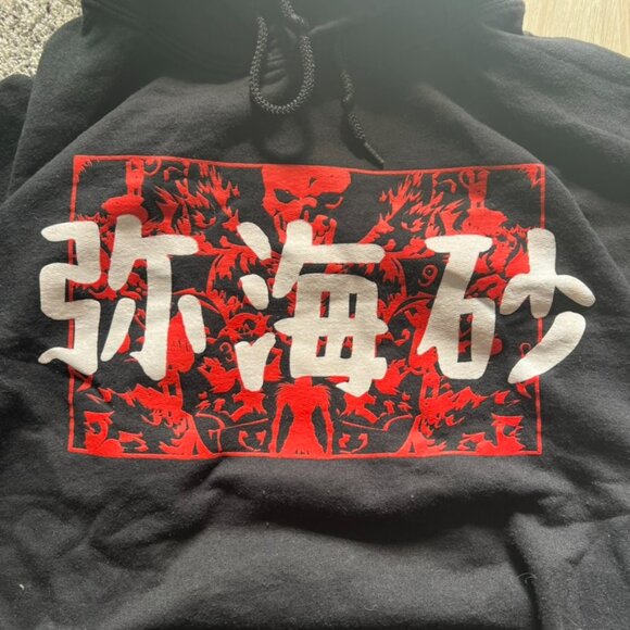 Death note Misa Hoodie Men’s XL Black Anime Mega Back Print Deathnote - Picture 2 of 7